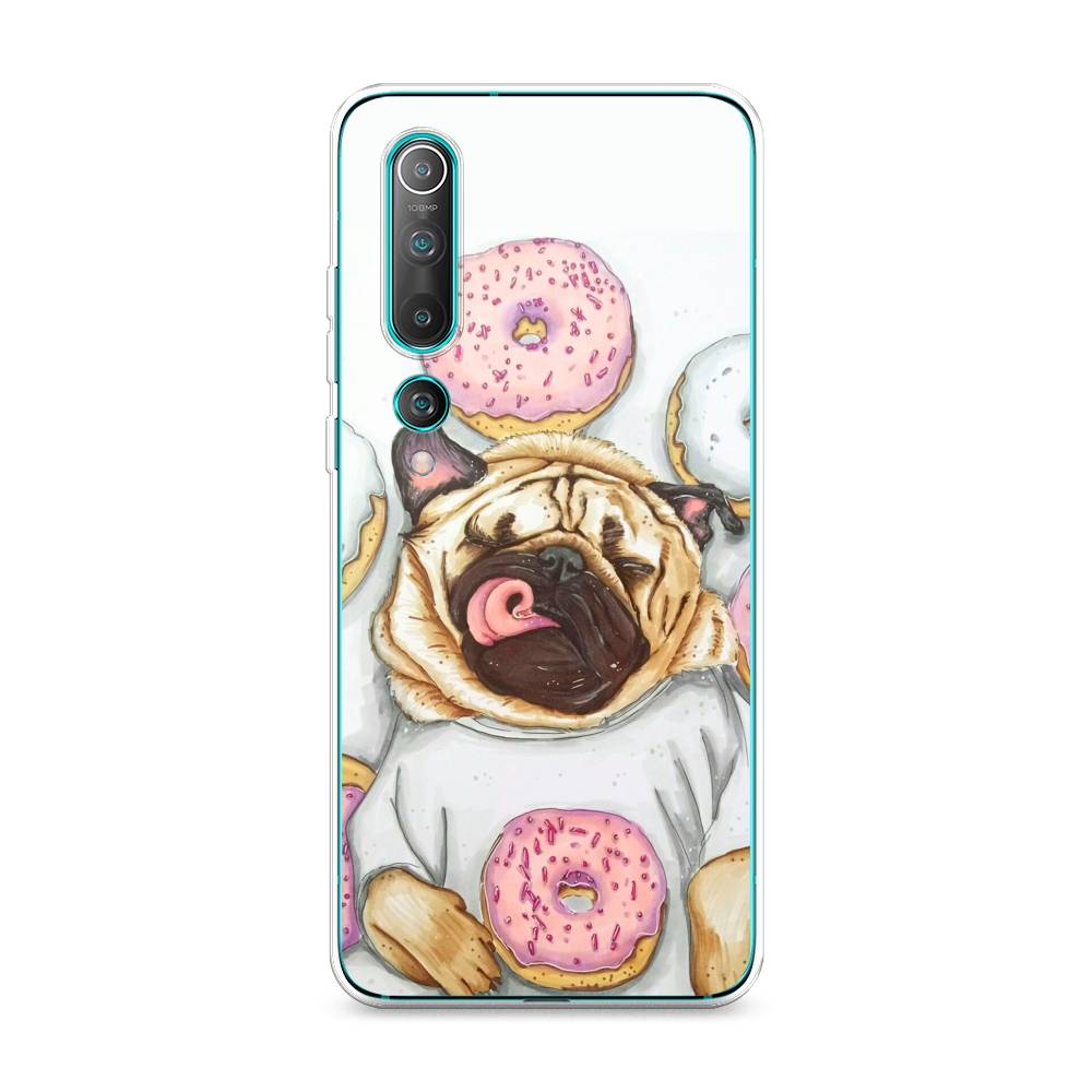 

Чехол на Xiaomi Mi10/Mi10 Pro "Счастливый мопс", Розовый;бежевый;коричневый, 37550-1