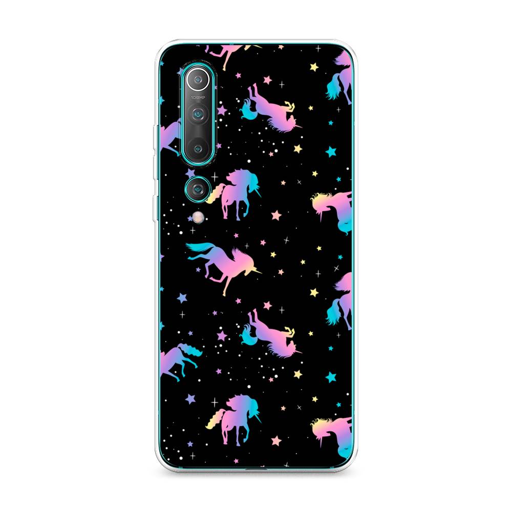 

Чехол на Xiaomi Mi10/Mi10 Pro "Единороги градиент", Черный;розовый;голубой, 37550-1