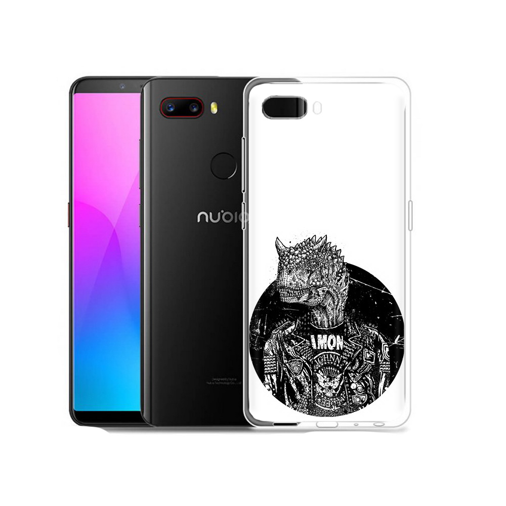 

Чехол MyPads Tocco для ZTE Nubia Z18 динозавр в куртке (PT115657.463.328), Прозрачный, Tocco