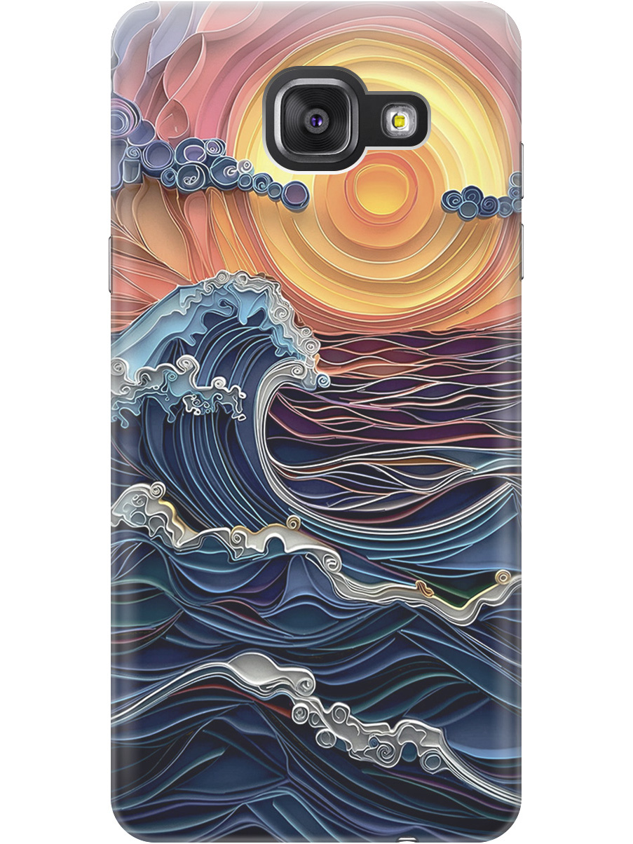 

Силиконовый чехол на Samsung Galaxy A3 (2016) с принтом "Волны на закате", Прозрачный;оранжевый;синий, 78151710