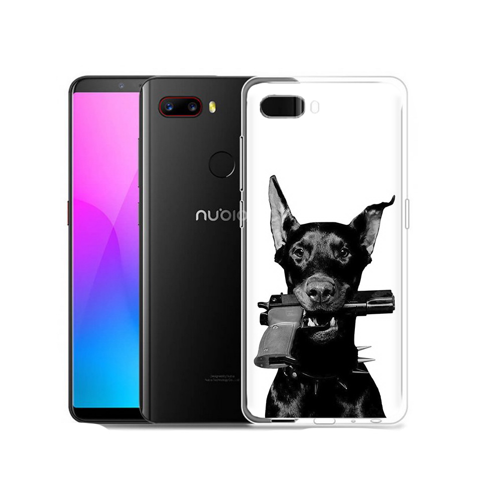 

Чехол MyPads Tocco для ZTE Nubia Z18 доберман с пистолетом (PT115657.463.331), Прозрачный, Tocco