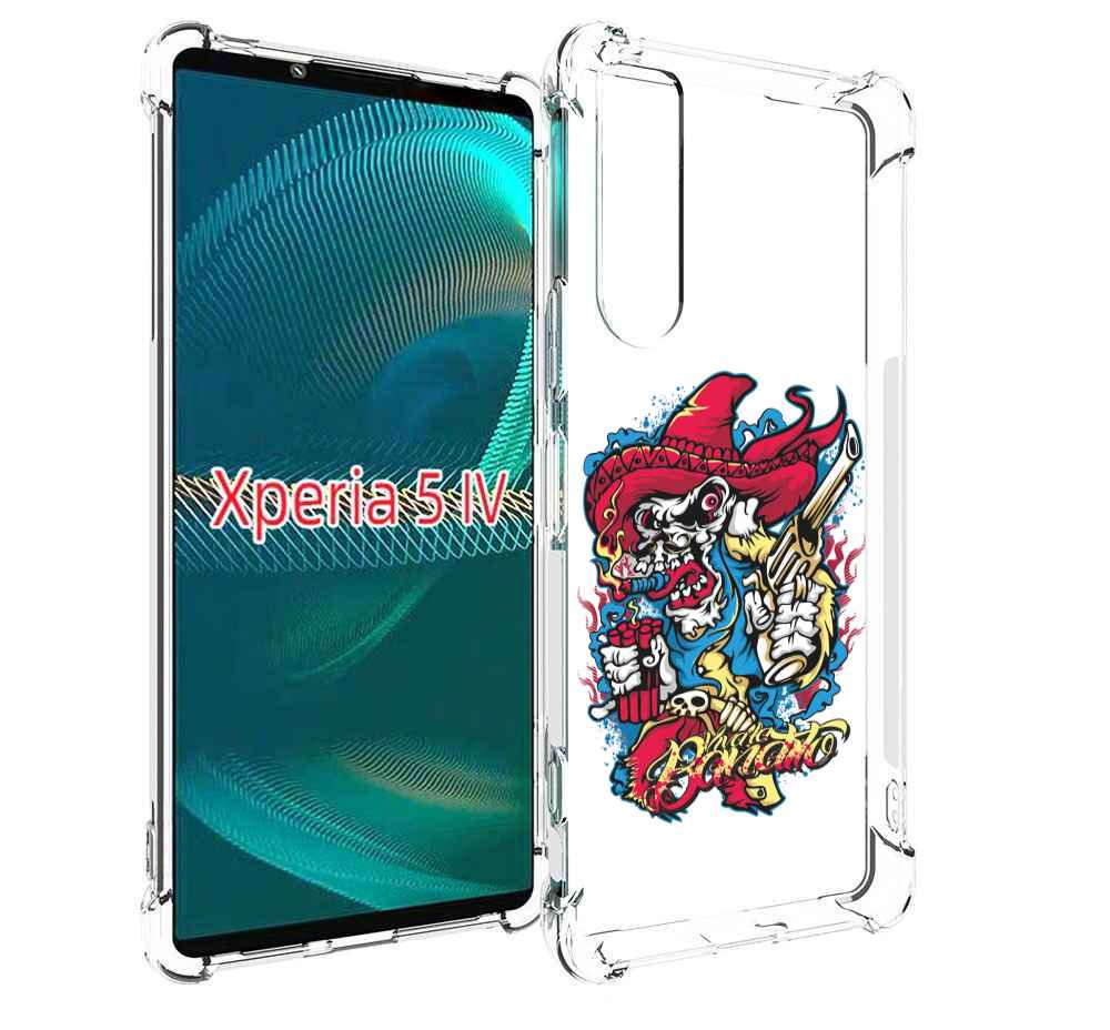 

Чехол MyPads нарисованный скелет с писталетом для Sony Xperia 5 IV (5-4), Прозрачный, Tocco