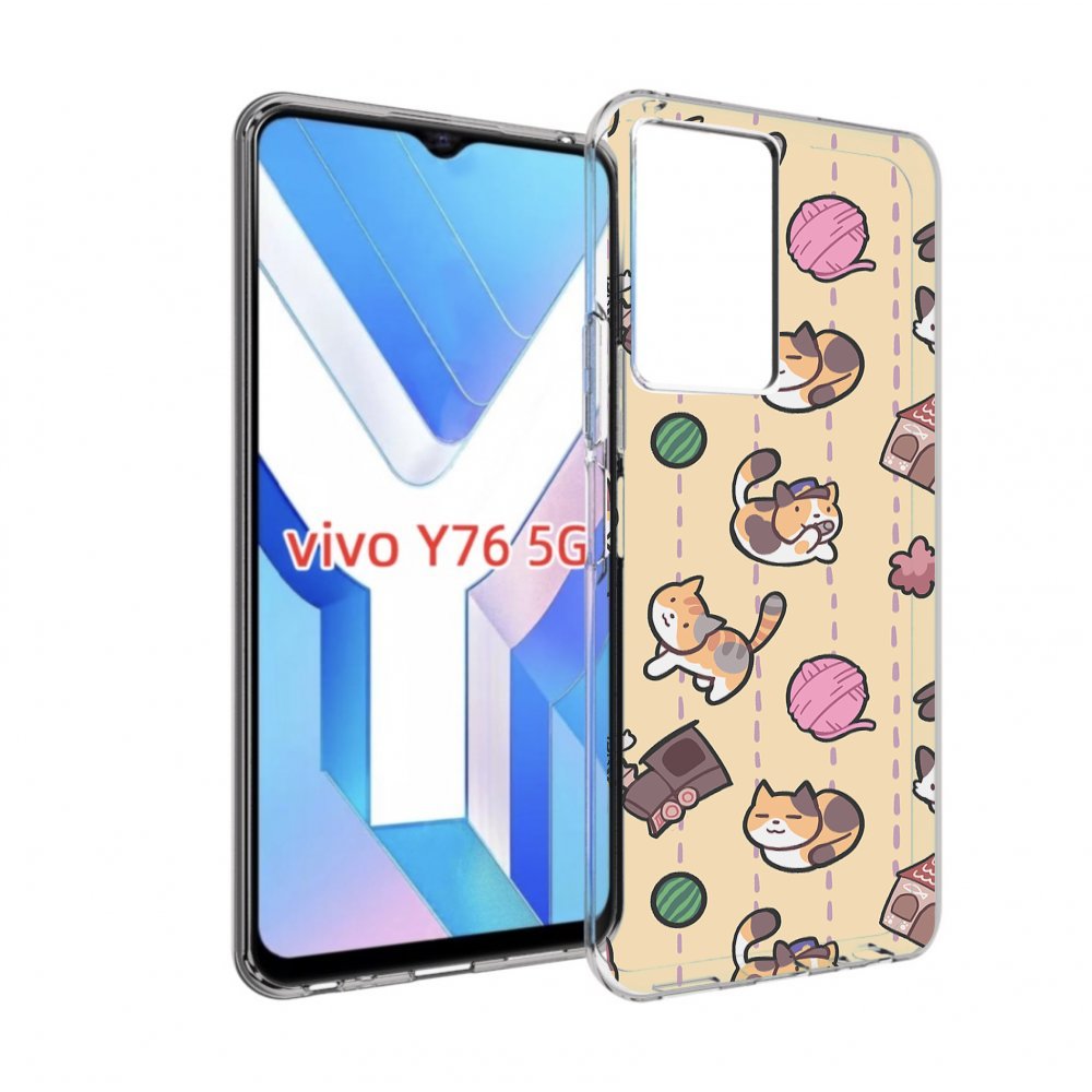 

Чехол MyPads Котики-клубочки для Vivo Y76 5G, Прозрачный, Tocco