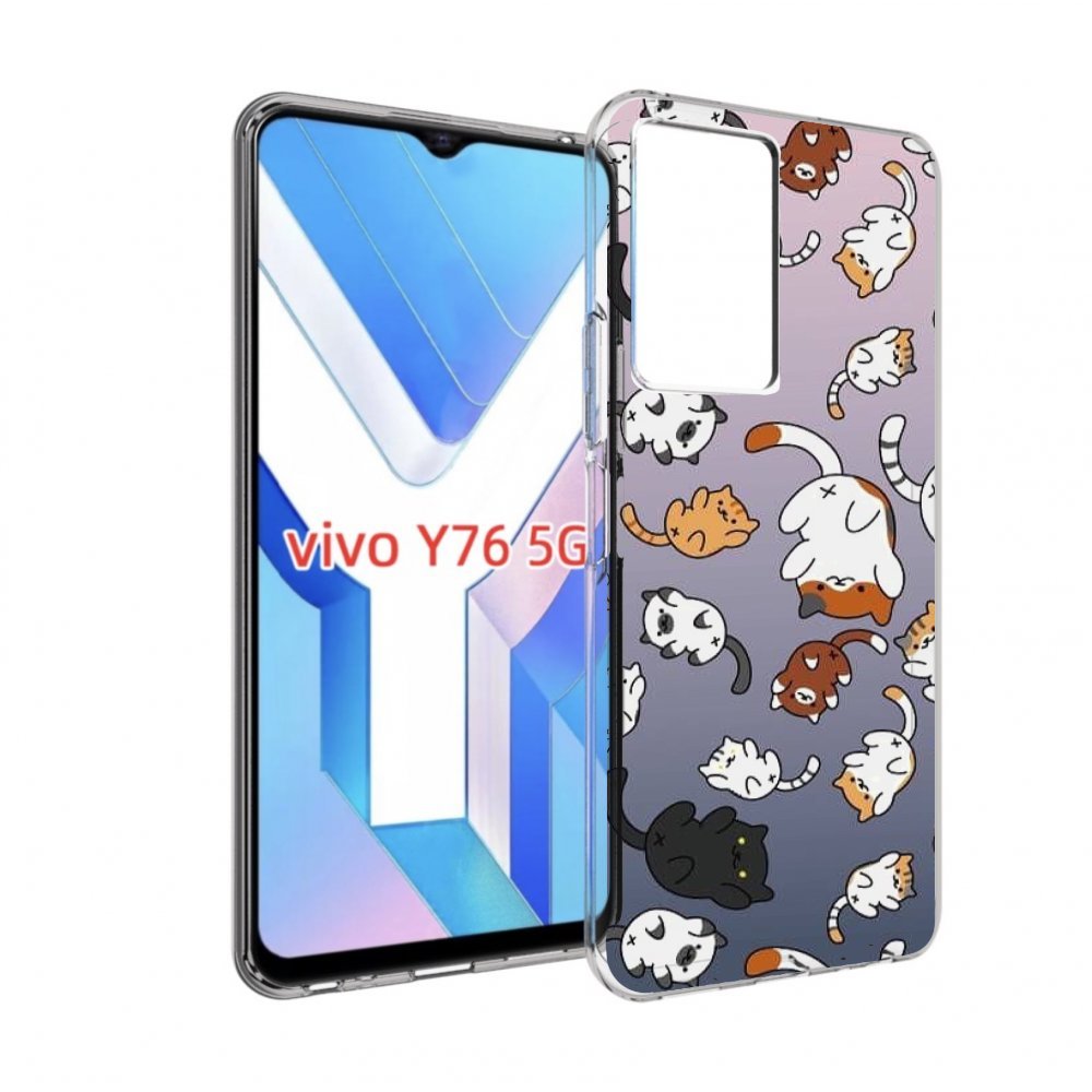

Чехол MyPads Котики-летают для Vivo Y76 5G, Прозрачный, Tocco