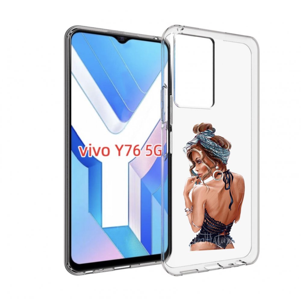 

Чехол MyPads Красивая-дама женский для Vivo Y76 5G, Прозрачный, Tocco