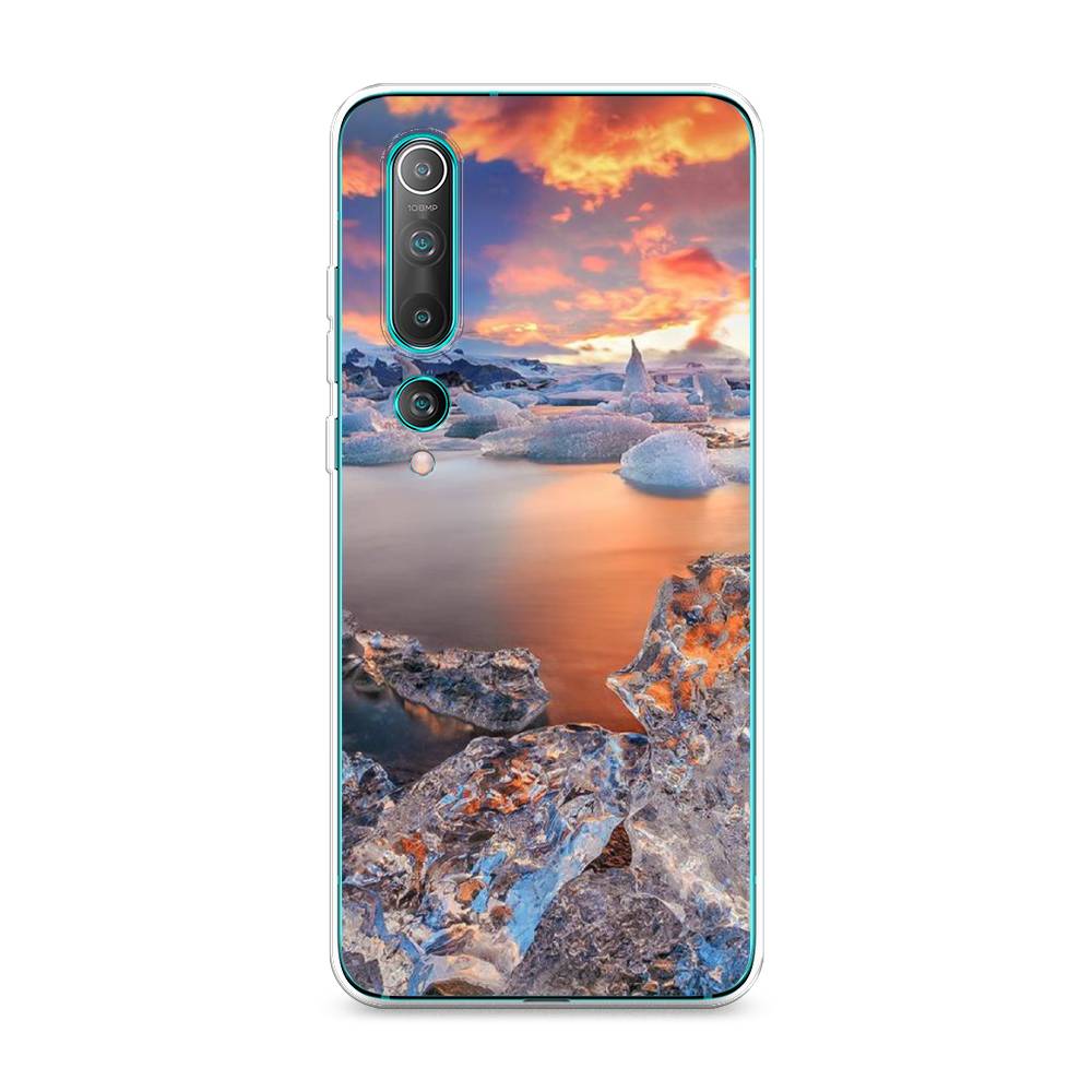 

Чехол на Xiaomi Mi10/Mi10 Pro "Ледники", Синий;оранжевый, 37550-2