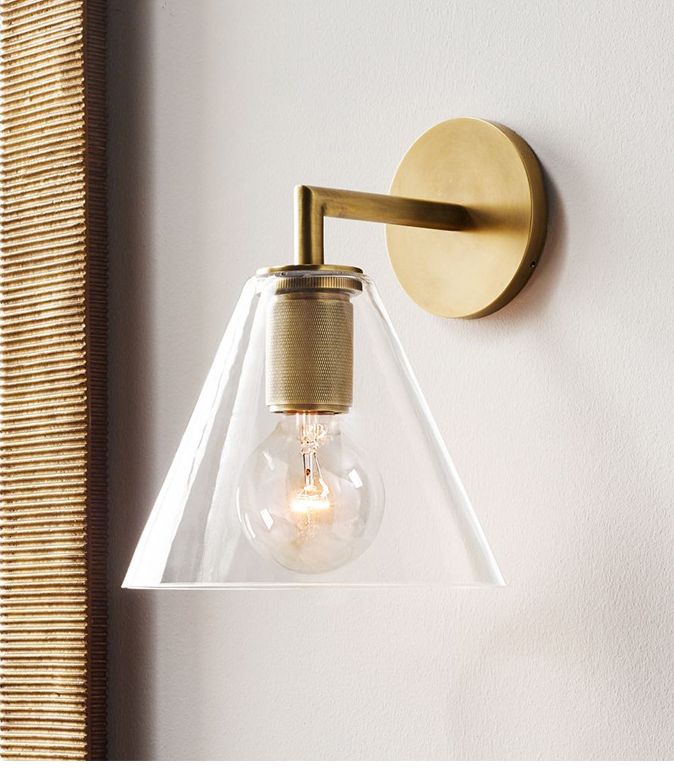 

Бра ImperiumLoft RH Utilitaire Funnel Shade Single Sconce Brass