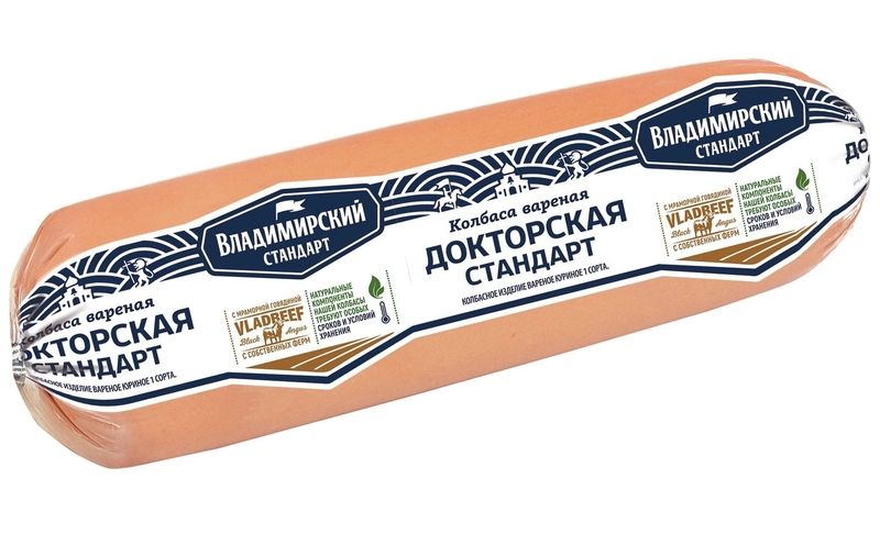 

Колбаса вареная Владимирский стандарт Докторская стандарт 800 г