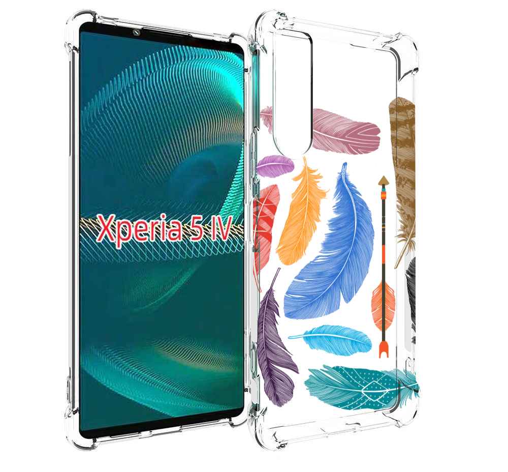 

Чехол MyPads разноцветные перья для Sony Xperia 5 IV (5-4), Прозрачный, Tocco
