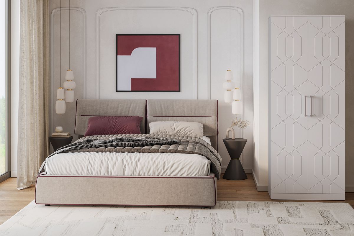 

Шкаф распашной Дольче-2 МДФ Белый для одежды двухдверный 80х230х60 Мегамебель