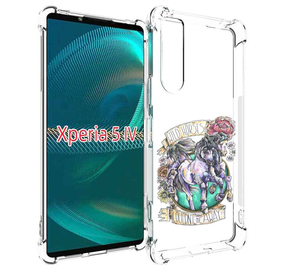 

Чехол MyPads рисунок коней в цветах для Sony Xperia 5 IV (5-4), Прозрачный, Tocco