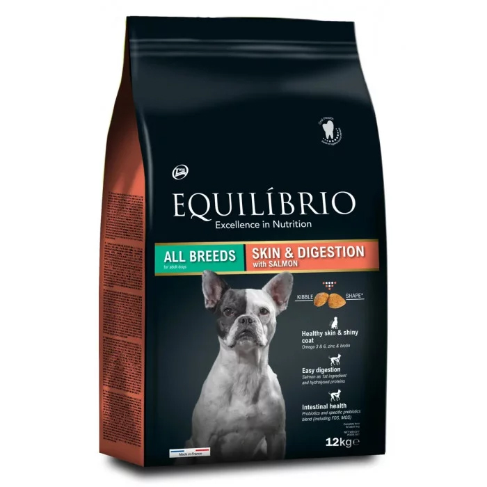 

Сухой корм для собак Equilibrio Adult Dog All Breeds Skin & Digestion Salmon лосось, 12кг, EQUILIBRIO ADULT DOG ALL BREEDS SKIN & DIGESTION SALMON для взрослых собак всех пород для здоровой кожи и чувствительного пищеварения с лососем (12 кг)