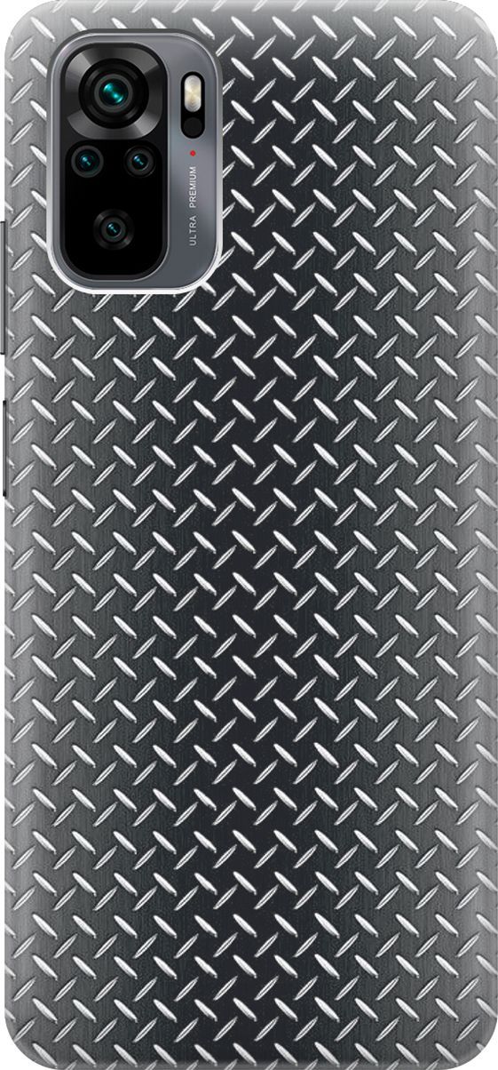 

Чехол на Xiaomi Redmi Note 10 "Металлическая пластина", Белый;серый, 7999