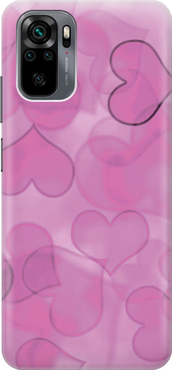 

Чехол на Xiaomi Redmi Note 10 "Розовые сердечки", Розовый, 4135