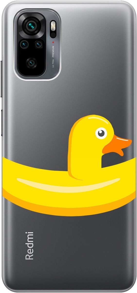 

Чехол на Xiaomi Redmi Note 10 "Duck Swim Ring" прозрачный, Прозрачный;белый, 5565