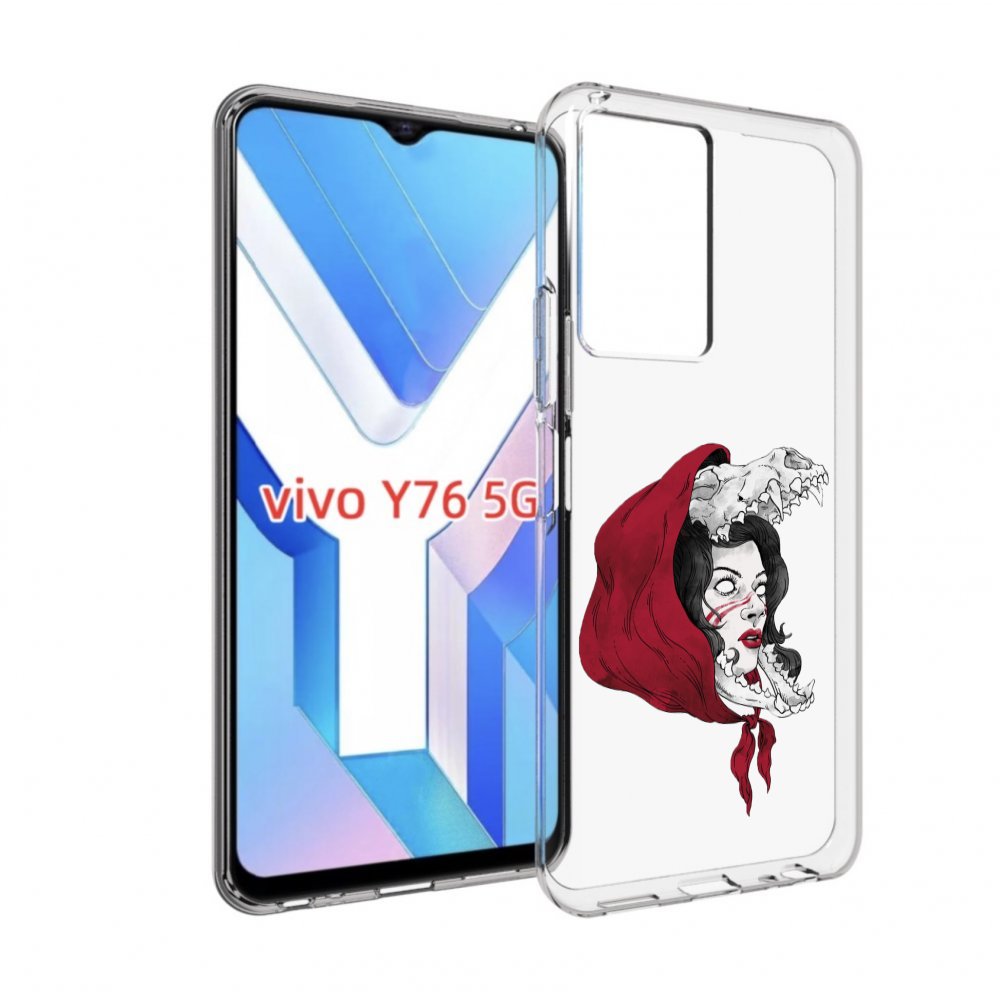

Чехол MyPads Красная шапочка и волк женский для Vivo Y76 5G, Прозрачный, Tocco