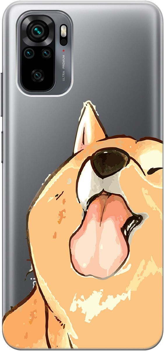 

Чехол на Xiaomi Redmi Note 10 "Shiba" прозрачный, Прозрачный;бежевый, 5565