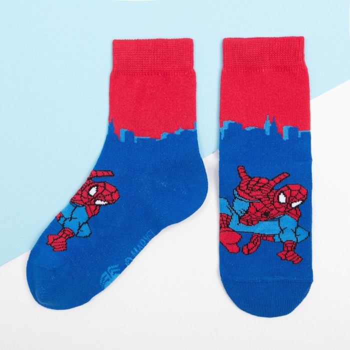 

Носки детские Человек Паук, 16-18 см, Синий;красный, Человек Паук