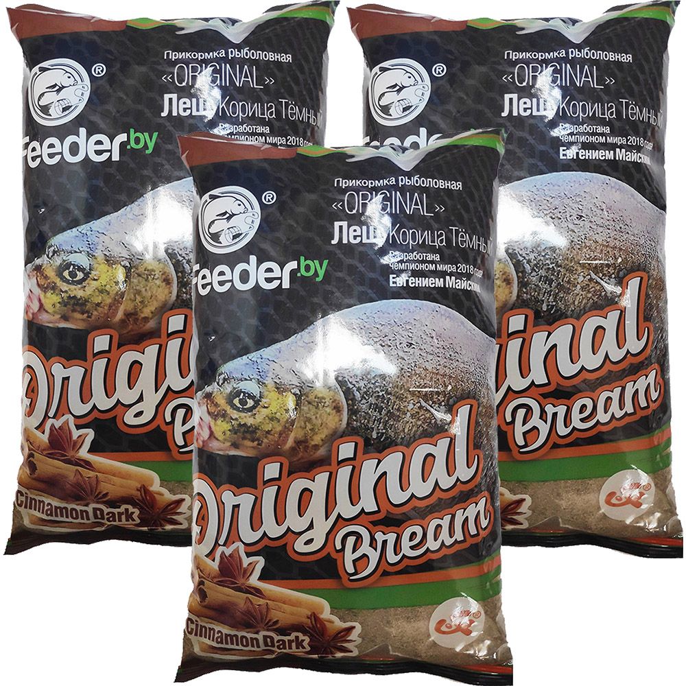 Прикормка Feederby Original Bream Cinnamon Dark 3 упаковки 1090₽