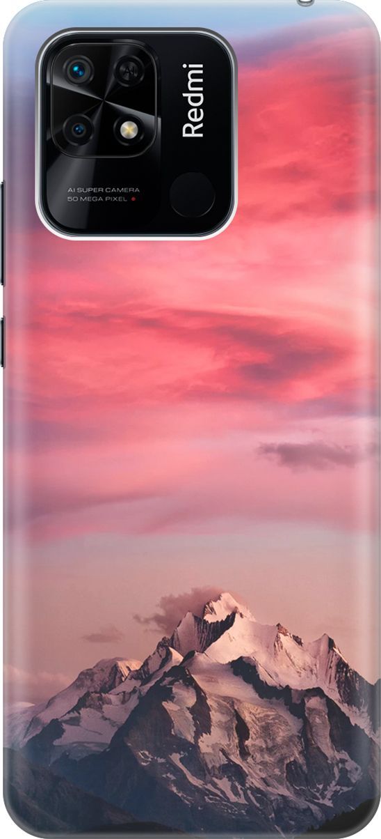

Силиконовый чехол на Xiaomi Redmi 10C "Горы и небо", Коричневый;розовый, 5693