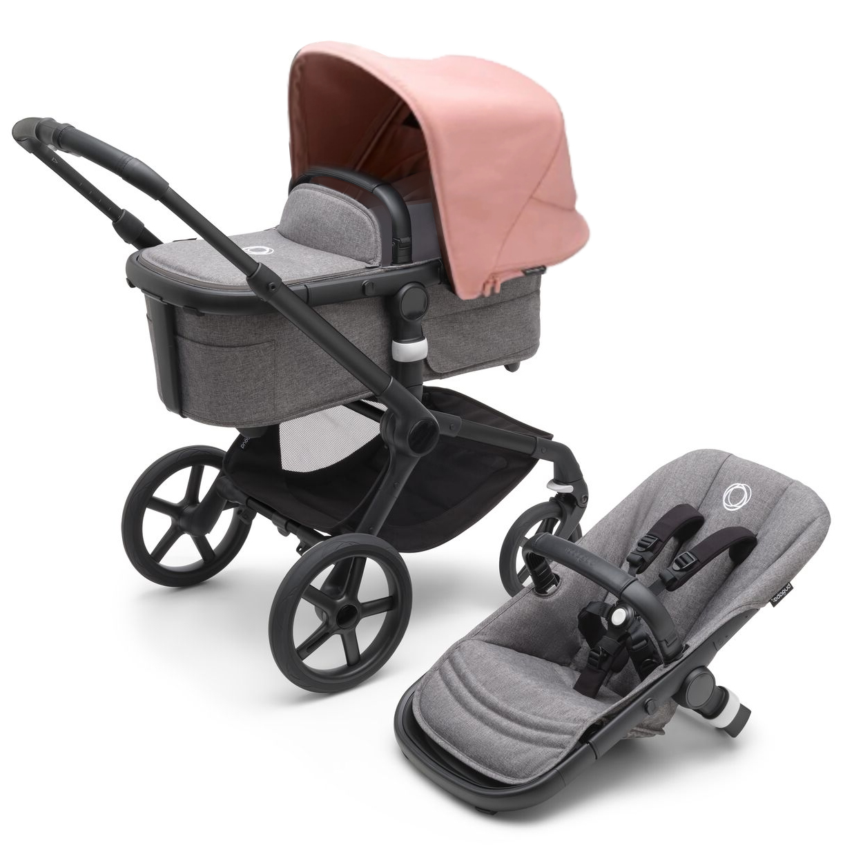 

Детская коляска 2 в 1 Bugaboo Fox5 на шасси Black Grey Grey Melange, Fox5