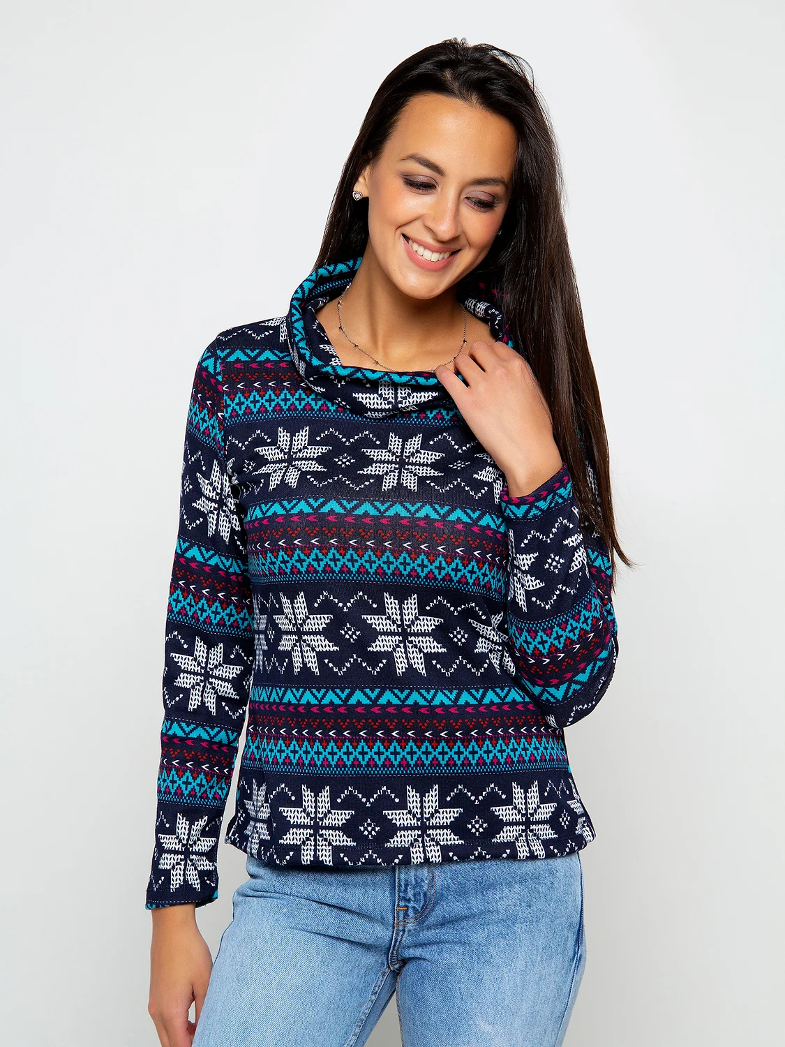 

Джемпер женский RAPOSA 063DNV разноцветный 52 RU, 063DNV