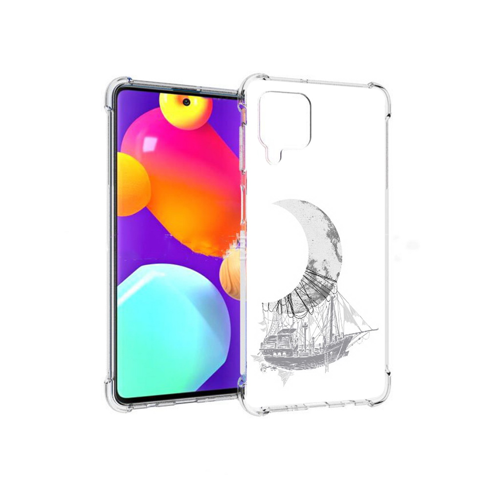 

Чехол MyPads Tocco для Samsung Galaxy M62 черно белый корабль полумесяц (PT158430.541.684), Прозрачный, Tocco