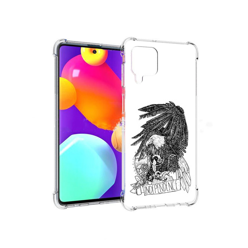 

Чехол MyPads Tocco для Samsung Galaxy M62 черно белый сокол (PT158430.541.688), Прозрачный, Tocco