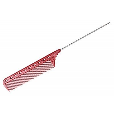 Расчёска с металлическим хвостиком Y.S.Park 102 красная спицы круговые для вязания с металлическим тросом d 9 мм 14 80 см