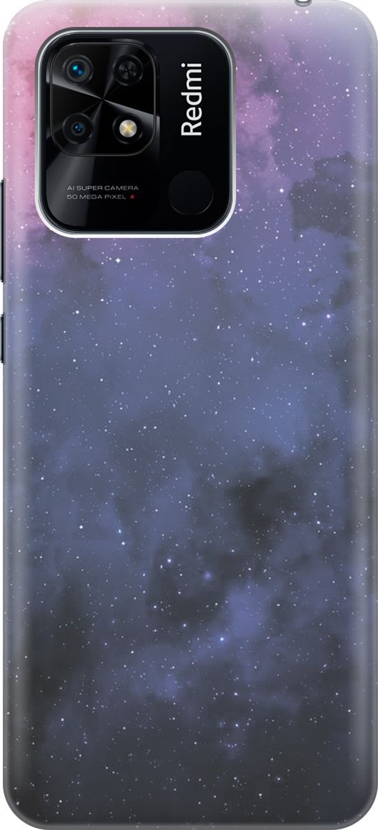 

Силиконовый чехол на Xiaomi Redmi 10C "Звездное зарево", Голубой;синий, 5693