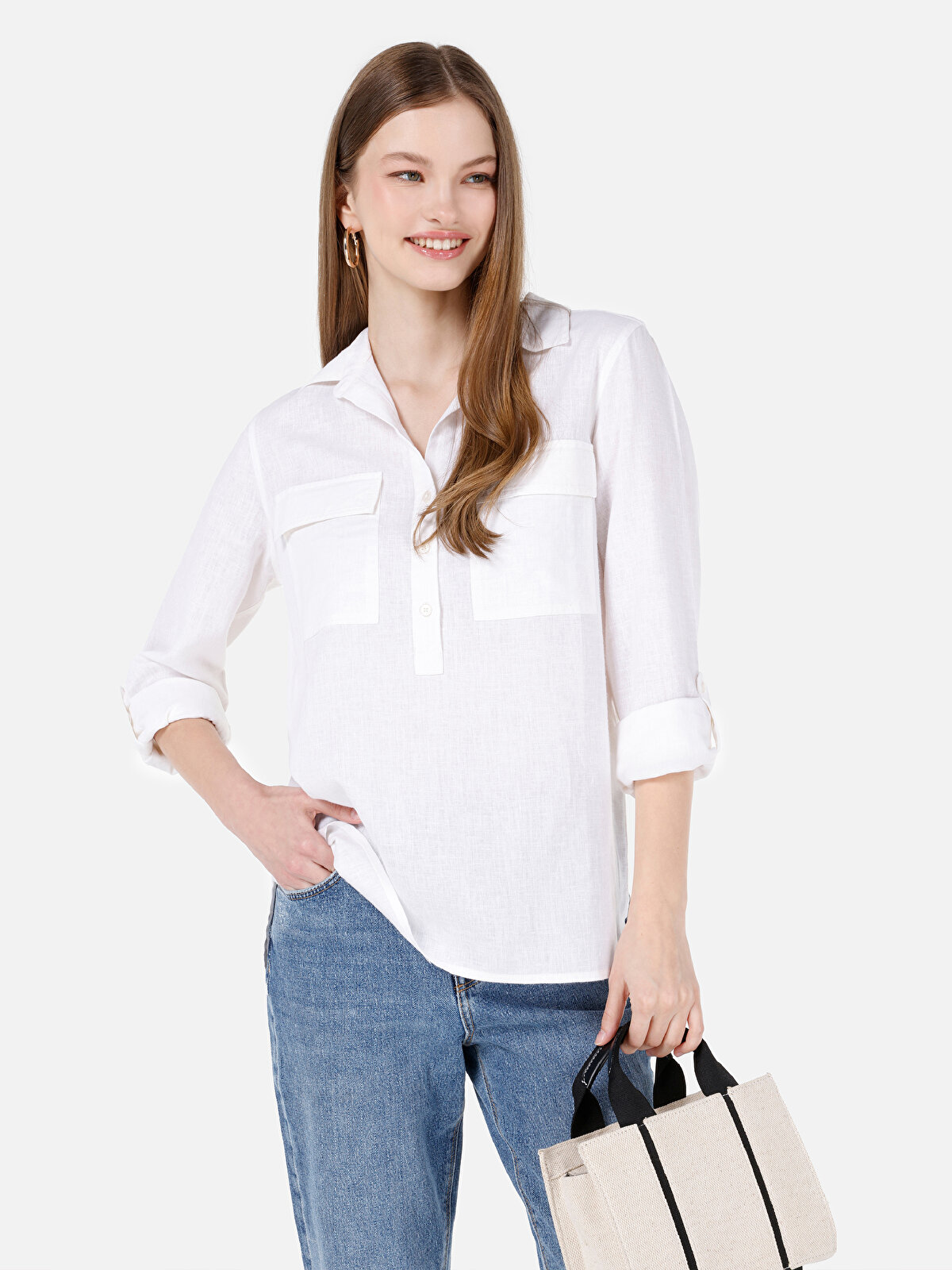 

Блуза женская Colin's CL1068237 белая XS, Белый, CL1068237