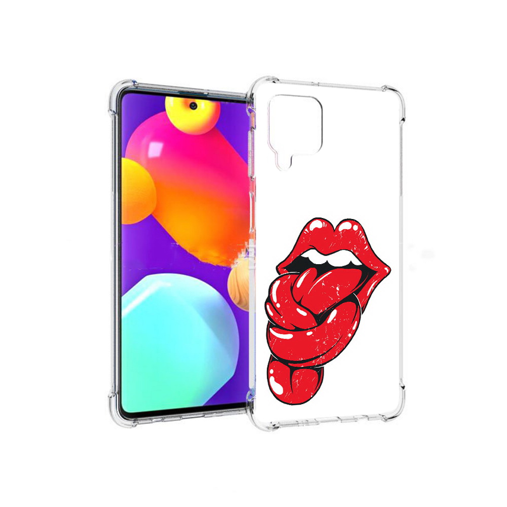 

Чехол MyPads Tocco для Samsung Galaxy M62 яркие губы с языком (PT158430.541.705), Прозрачный, Tocco