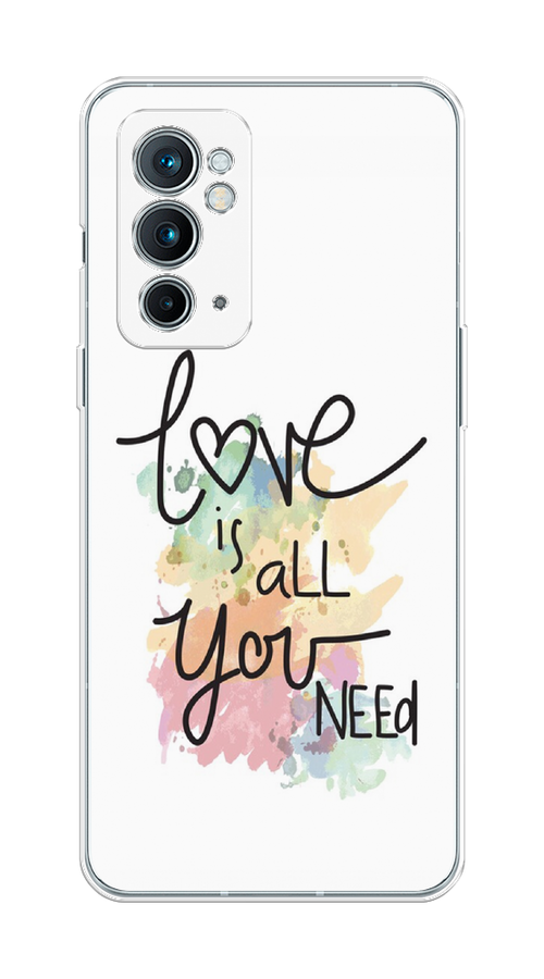 

Чехол на OnePlus 9RT "Love is all you need", Белый;черный;зеленый, 152050-1