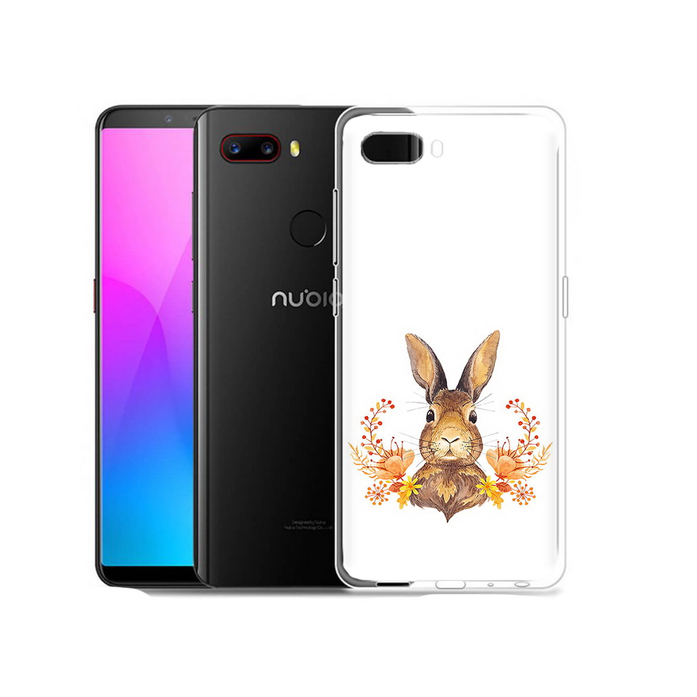 

Чехол MyPads Tocco для ZTE Nubia Z18 зайка в цветах (PT115657.463.349), Прозрачный, Tocco