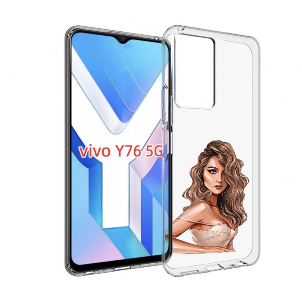 

Чехол MyPads Кудрявая-девушка женский для Vivo Y76 5G, Прозрачный, Tocco