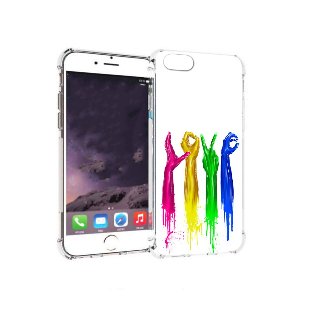 

Чехол MyPads Tocco для Apple iPhone 6 яркие руки love (PT54043.605.707), Прозрачный, Tocco