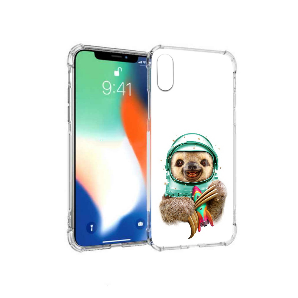 

Чехол MyPads Tocco для Apple iPhone X Ленивец астронавт (PT94261.606.104), Прозрачный, Tocco