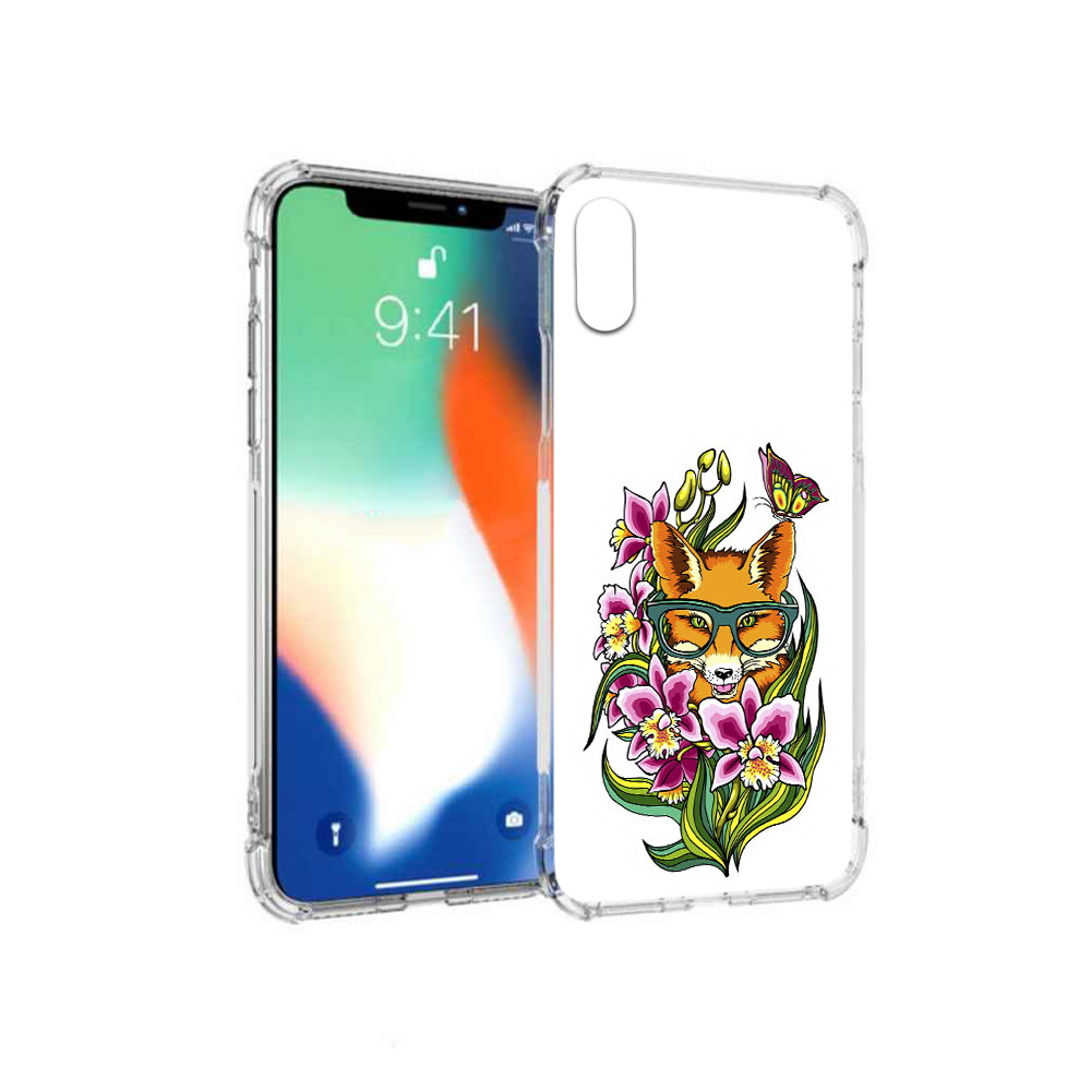 

Чехол MyPads Tocco для Apple iPhone X Лиса в цветах (PT94261.606.108), Прозрачный, Tocco