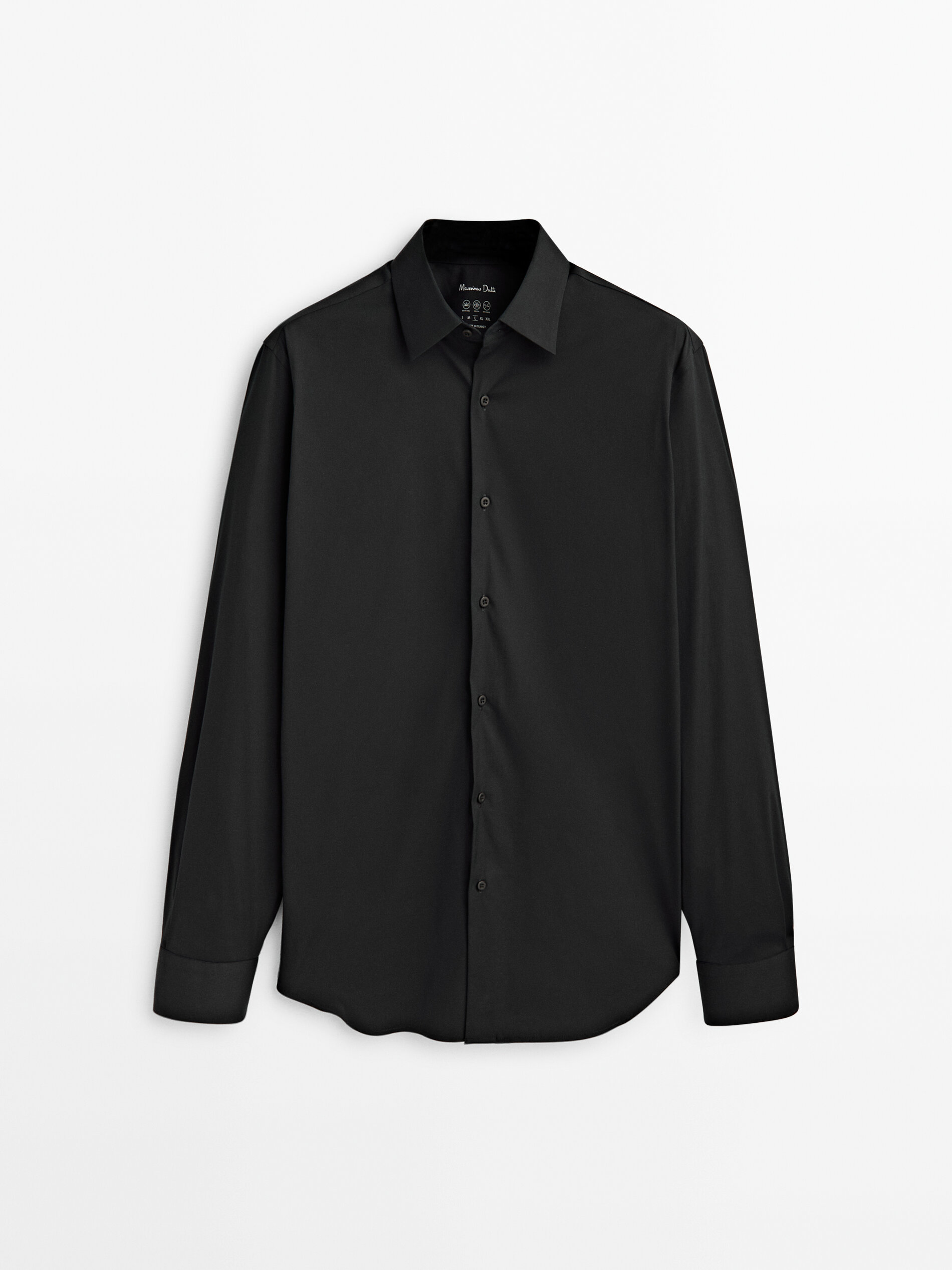 

Рубашка мужская Massimo Dutti 00121340800 черная M, 00121340800