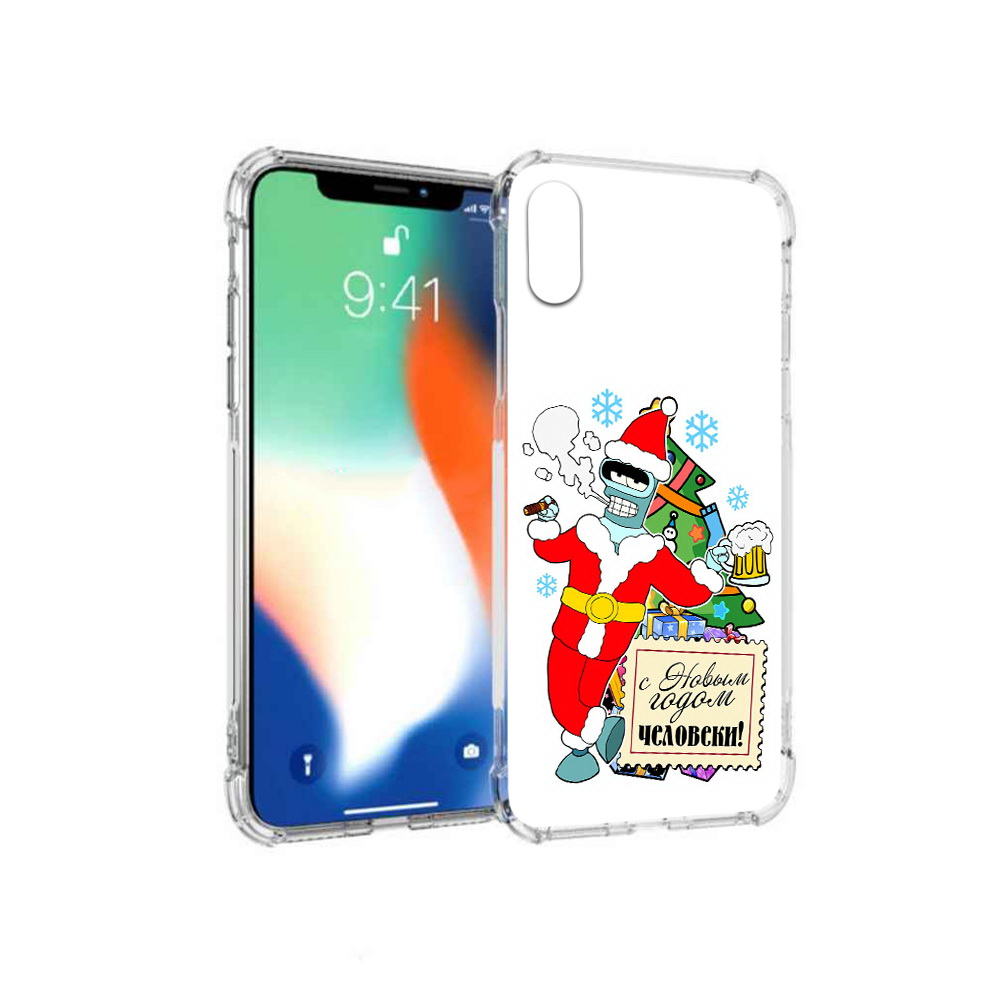 

Чехол MyPads Tocco для Apple iPhone X С новым годом человеки (PT94261.606.150), Прозрачный, Tocco