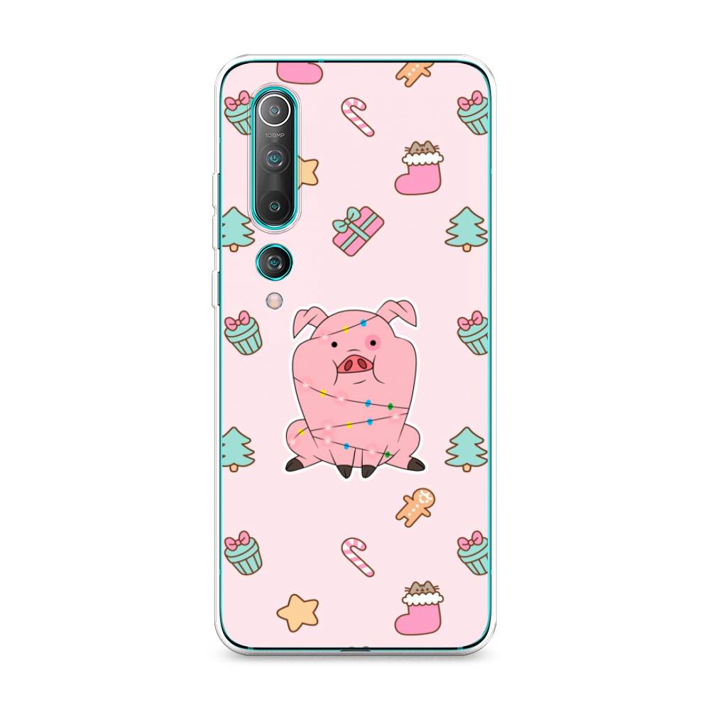 

Чехол на Xiaomi Mi10/Mi10 Pro "Розовая свинка", Розовый;зеленый, 37550-5