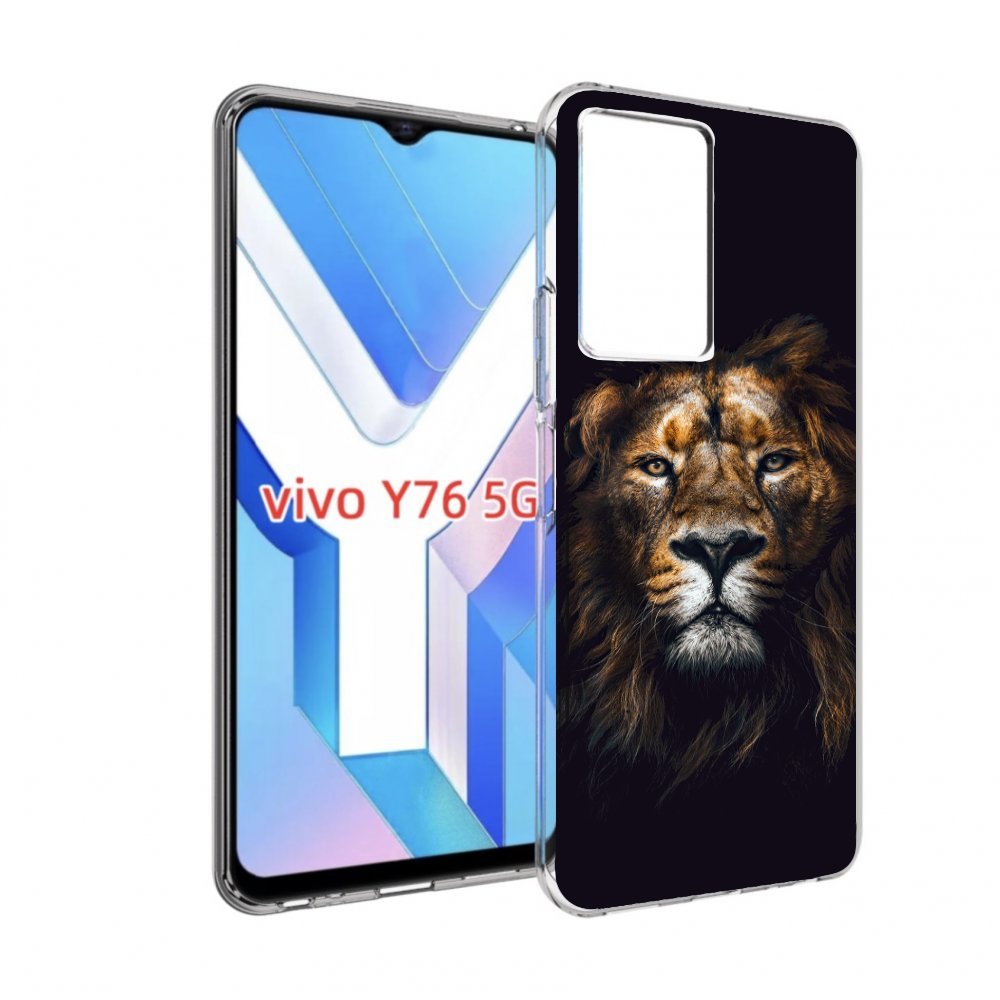 

Чехол MyPads Лев-в-тени мужской для Vivo Y76 5G, Прозрачный, Tocco