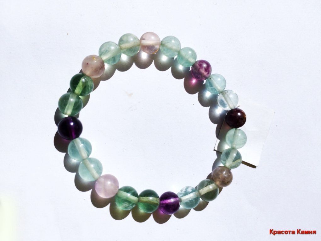 

Браслет из резины р. 17 Красота камня флюорит 8мм, флюорит, флюорит 8мм