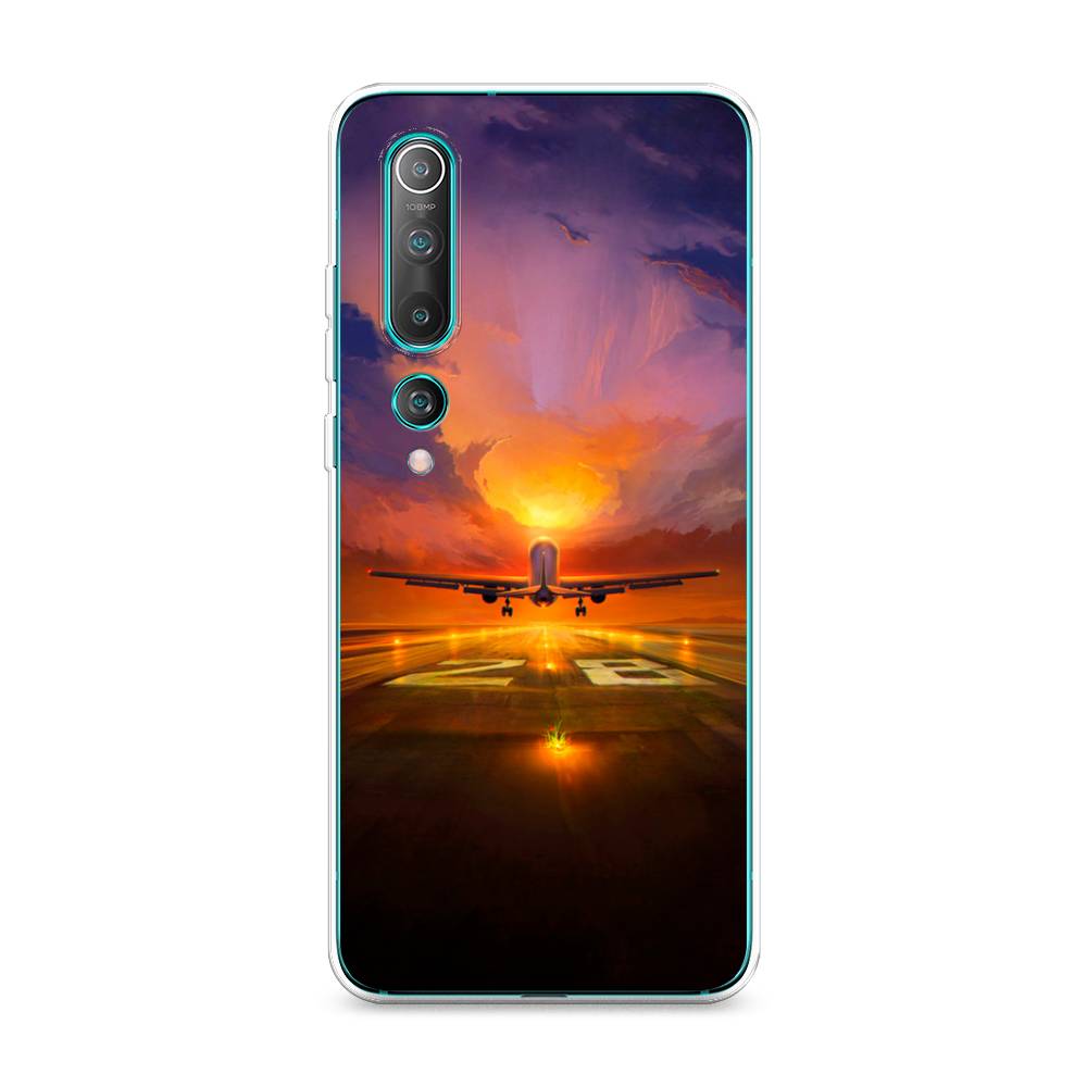 

Чехол на Xiaomi Mi10/Mi10 Pro "Самолет на посадке", Оранжевый;синий, 37550-6