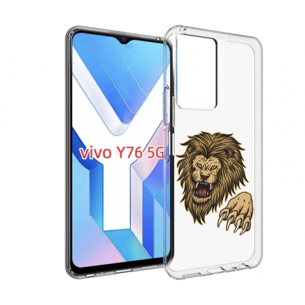 

Чехол MyPads Лев-завоеватель мужской для Vivo Y76 5G, Прозрачный, Tocco