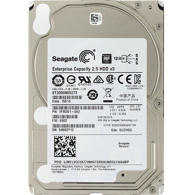 Жесткий диск Seagate SAS 2000Gb (7200rpm) 128Mb ST2000NX0273 2.5