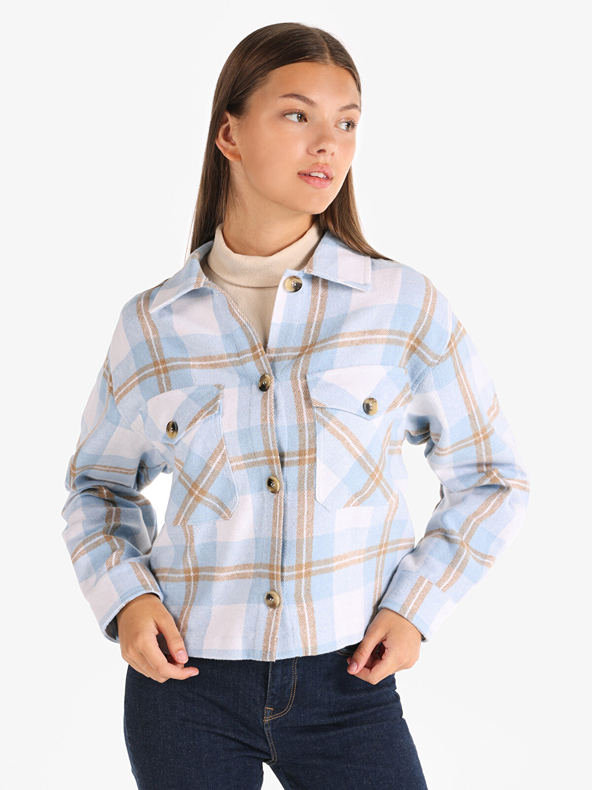 

Рубашка женская Colin's CL1066876_Q1.V1 голубая M, Голубой, CL1066876_Q1.V1