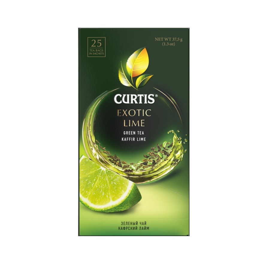 Чай зеленый в пакетиках CURTIS Exotic Lime 25 пакетиков, лайм и цедра
