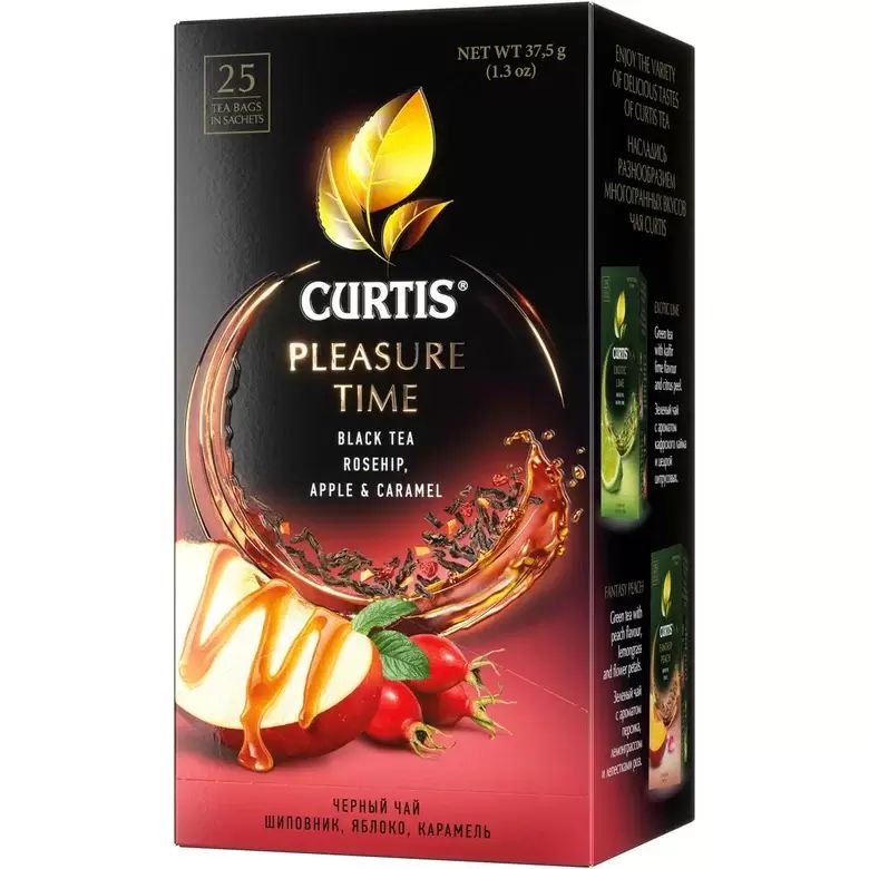 Чай черный CURTIS Pleasure Time 25 пакетиков, c шиповником, яблоком и ароматом карамели