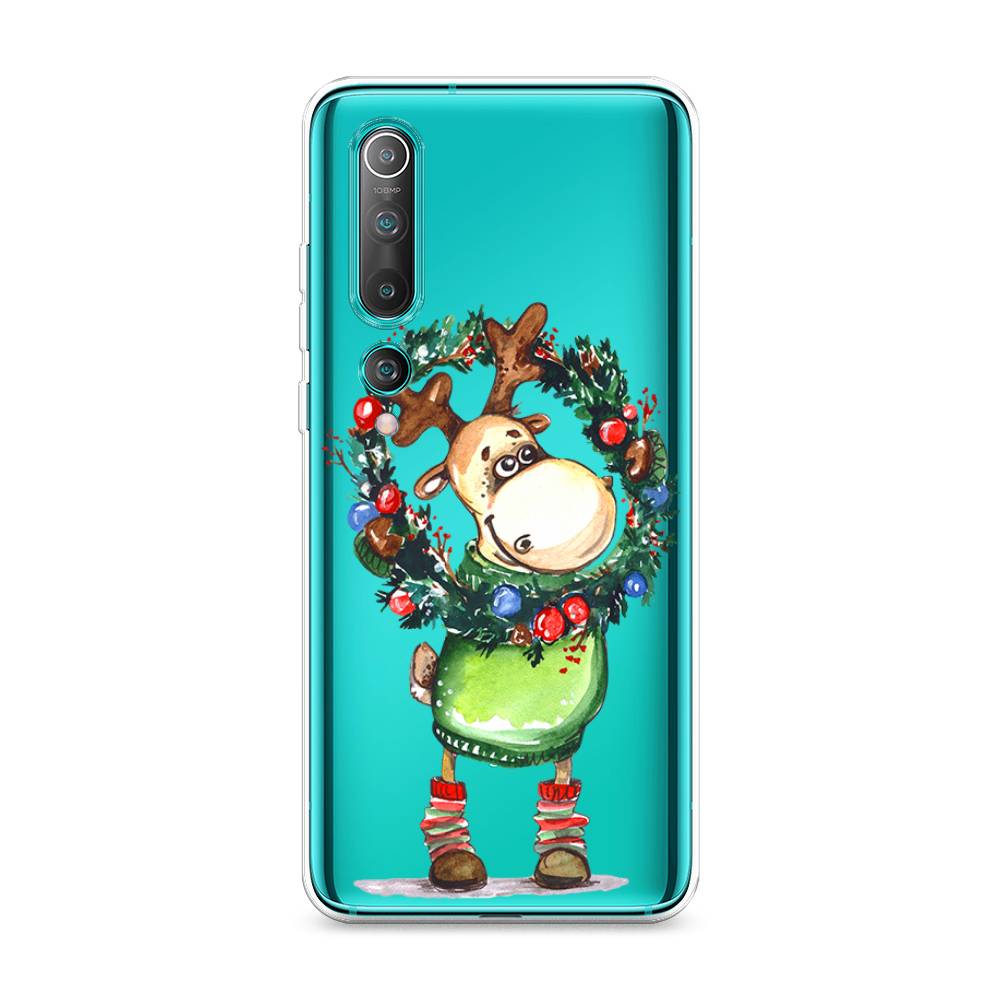 

Чехол на Xiaomi Mi10/Mi10 Pro "Олень с новогодним венком", 37550-4